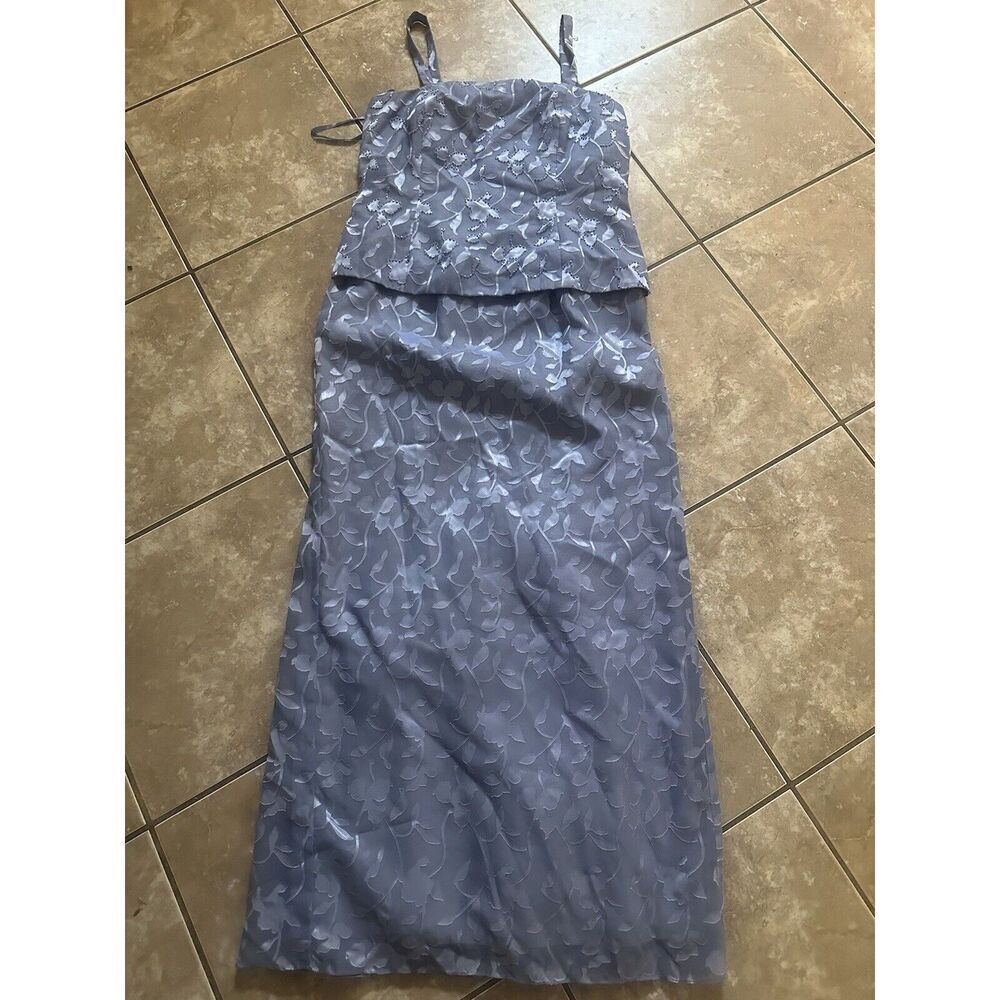 Karen Miller 6 Vintage Embellished Gown Dress Blue